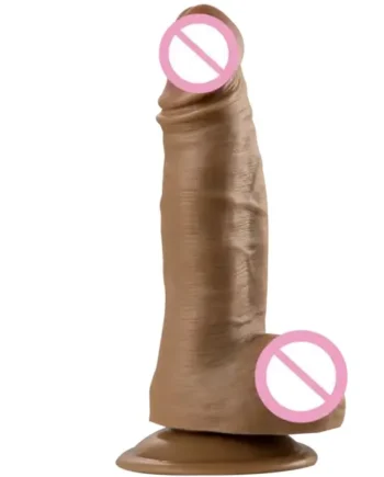 Quality Realistic Dildo XL, Liquid Soft Flexible with Very Strong Suction Cup sextoy for Masturbation Men Women Couples Penis Vaginal and Anal G-Spot Stimulation BYYJ-071 20cm
