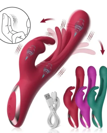 Rabbit Clitoral G Spot Vibrator - Vibrating Dildo Tickle Flapping Prostate Massager