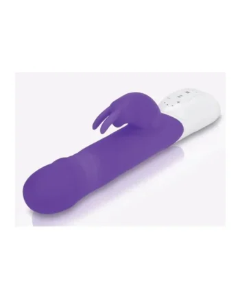 Rabbit Essentials Silicone Rechargeable Thrusting Rabbit Vibrator – Purple