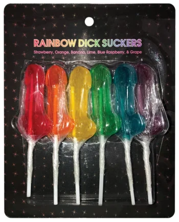 Rainbow Dick Suckers Assorted 6PK