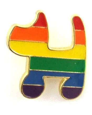 Rainbow Dog Lapel Pin