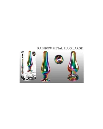 Rainbow Metal Anal Plug Large by Evolved