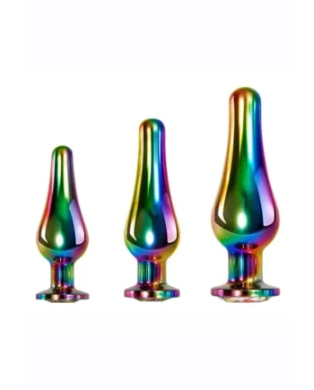 Rainbow Metal Anal Plug Set (3 Piece)