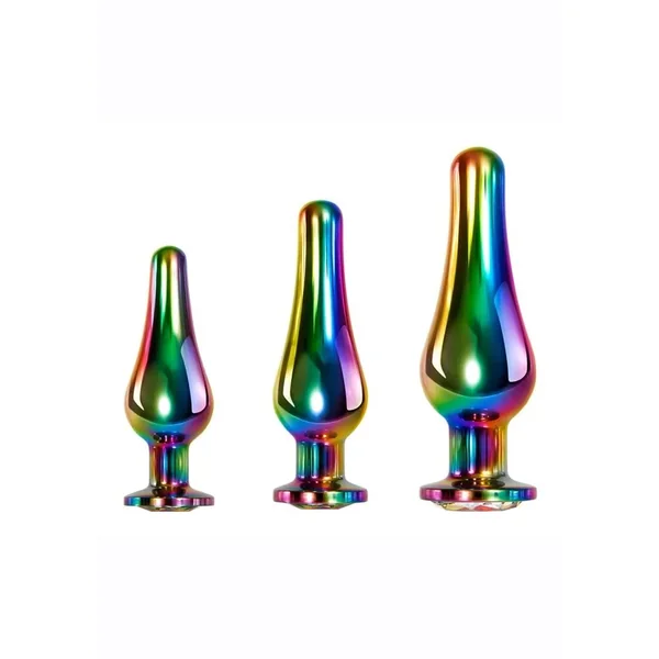 Rainbow Metal Anal Plug Set (3 Piece)