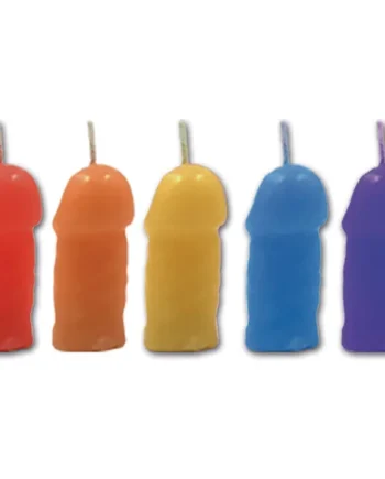 Rainbow Pecker Party Candles - 5 Pack