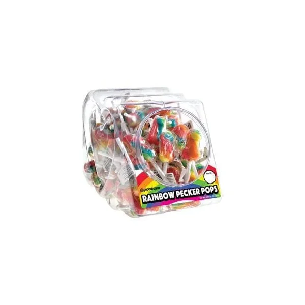 Rainbow Pecker Pops - 72 Count Fishbowl