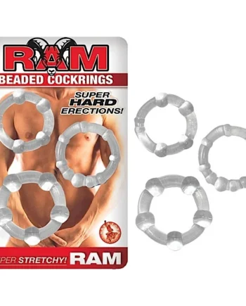 RAM BEADED COCKRINGS CLEAR