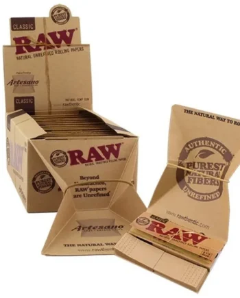 Raw Artesano Classic 1 1/4 Paper+Tray+Tips 15 Packs Per Box