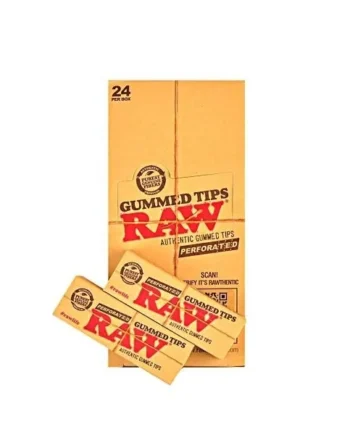 Raw Gummed Tips Perforated 24 Packs Per Box/ 33 Tips Per Pack