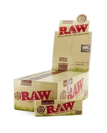 Raw Organic Hemp Single Wide Paper 25 Packs Per Box