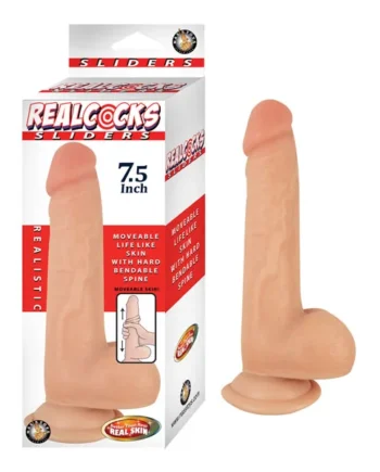 REAL COCKS SLIDERS 7.5IN FLESH