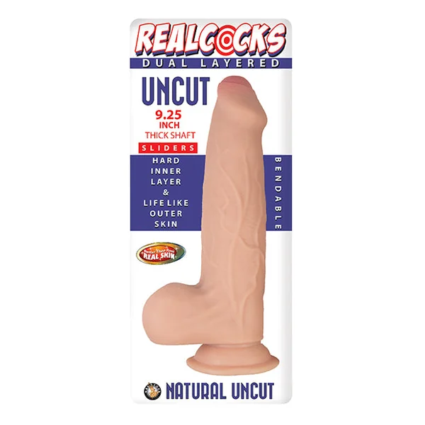 Realcocks Dual Layered Uncut Sliders 9.25" Thick Shaft