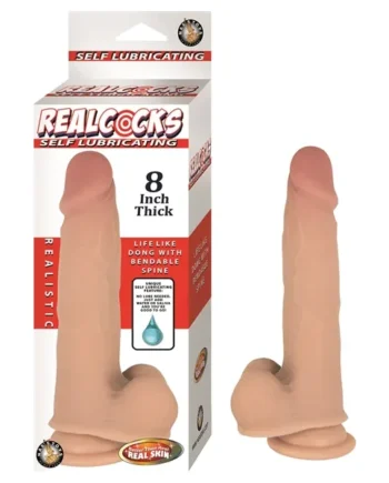 RealCocks Self Lubricating 8″ Thick – Flesh