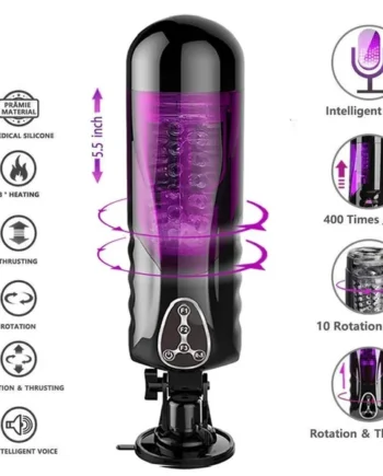 Realistic Auto Male Penis Masturbator Rotation Heating Vocal