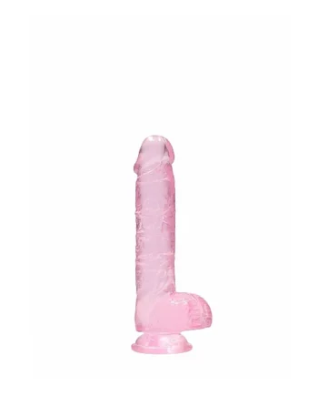 REALROCK 6IN REALISTIC DILDO W/ BALLS CLEAR PINK