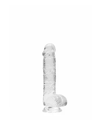 REALROCK 6IN REALISTIC DILDO W/ BALLS CRYSTAL CLEAR