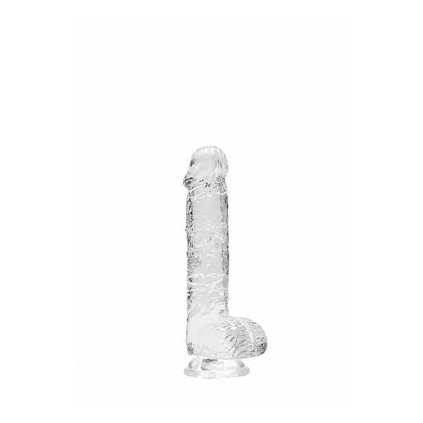 REALROCK 6IN REALISTIC DILDO W/ BALLS CRYSTAL CLEAR
