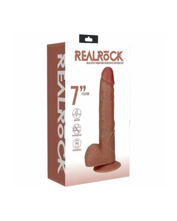 REALROCK 7IN COCK W/BALLS R/STRAIGHT TAN
