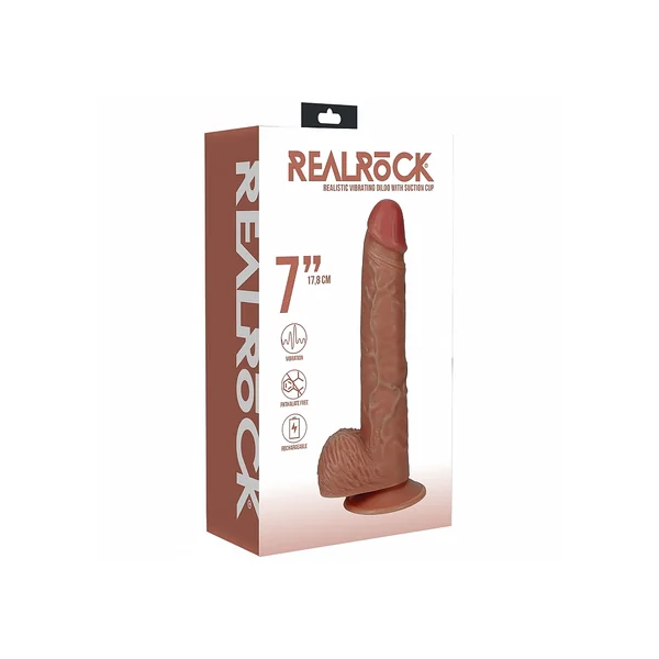 REALROCK 7IN COCK W/BALLS R/STRAIGHT TAN