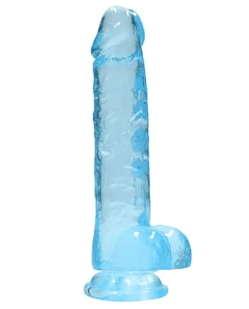RealRock 8" Crystal Clear Realistic Dildo With Balls & Suction Cup