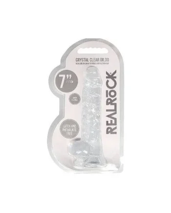 Realrock Crystal Clear Dildo With Balls 7" by Shots