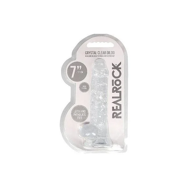 Realrock Crystal Clear Dildo With Balls 7" by Shots