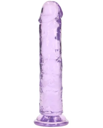 RealRock Crystal Clear Jelly 7 Inch Dildo in Purple