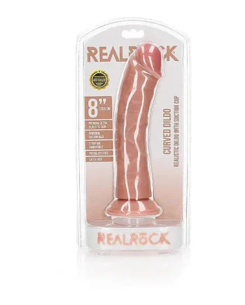 Realrock Curved Realistic Dildo 8" by Shots
