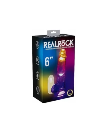 Realrock LED Remote Control Vibrating Dildo 6" by Shots