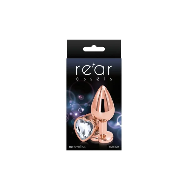 Rear Assets Aluminum Anal Plug Medium Heart Gem by NS Novelties