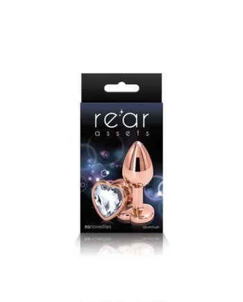 Rear Assets - Rose Gold Heart - Small - Clear