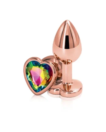 Rear Assets - Rose Gold Heart - Small - Rainbow