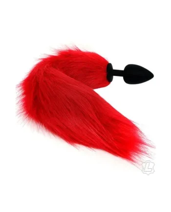 Red Faux Fox Tail Silicone Plug