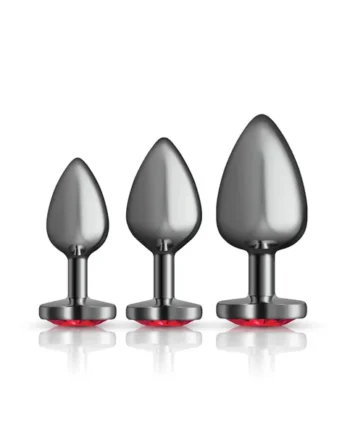 Red Heart Gem Anal Trainer Kit - Gunmetal