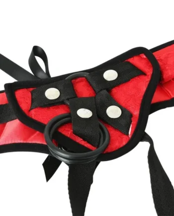 RED LACE CORSETTE STRAP ON