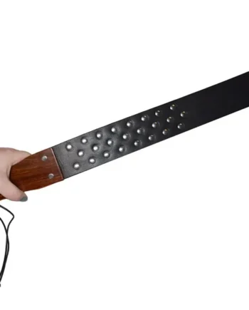 RED Leather and Wood Studded Paddle