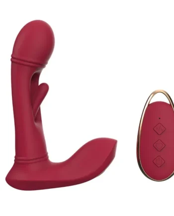 Red Wearable Vibrating Stimulator with Remote - Dual-Action Couples' Toy