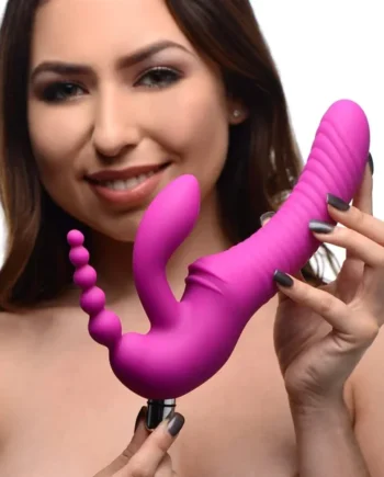 Regal Rider Vibrating Silicone Strapless Strap On Triple G Dildo
