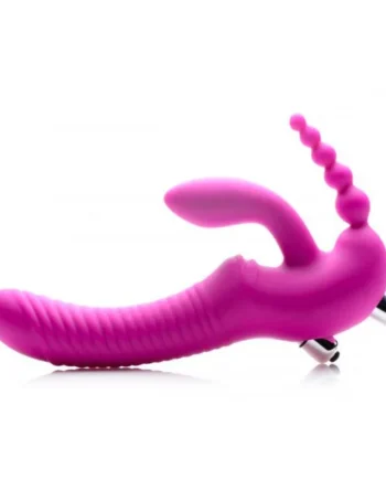 Regal Rider Vibrating Silicone Strapless Strap On Triple G Dildo