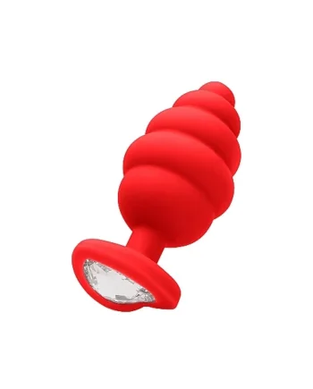 REGULAR RIBBED DIAMOND HEART PLUG RED