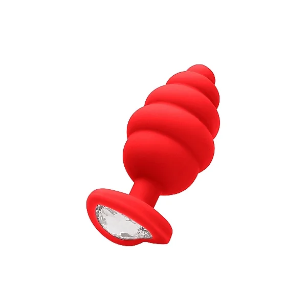 REGULAR RIBBED DIAMOND HEART PLUG RED