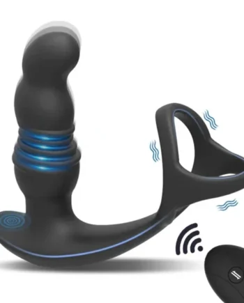 Remote Control Thrusting Dildo Male Sex Toys - Vibrating Cock Ring Prostate Massager