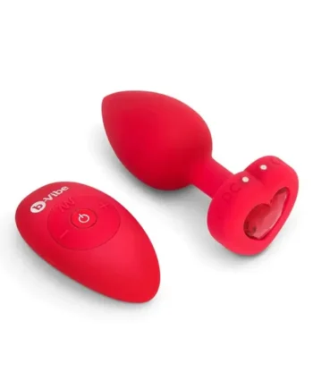 Remote Vibrating Ruby Heart Plug Medium/Large