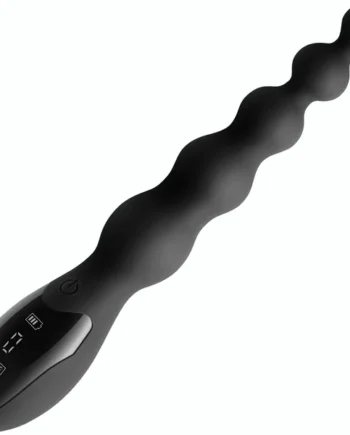Renegade Virtua Rechargeable Waterproof Silicone Beaded Vibrator With Digital Screen - Black
