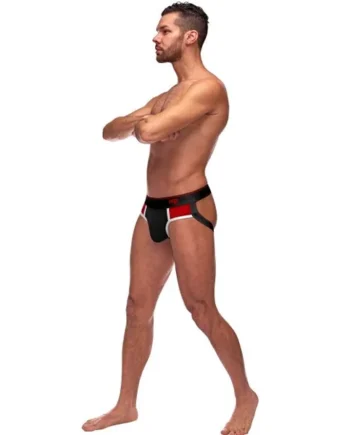 RETRO SPORT PANEL JOCK BLACK/ RED S/M