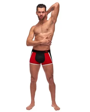 RETRO SPORT PANEL SHORT BLACK/ RED LARGE