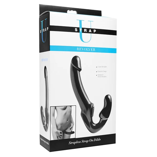 Revolver Strapless Strap On G Spot Dildo - Black