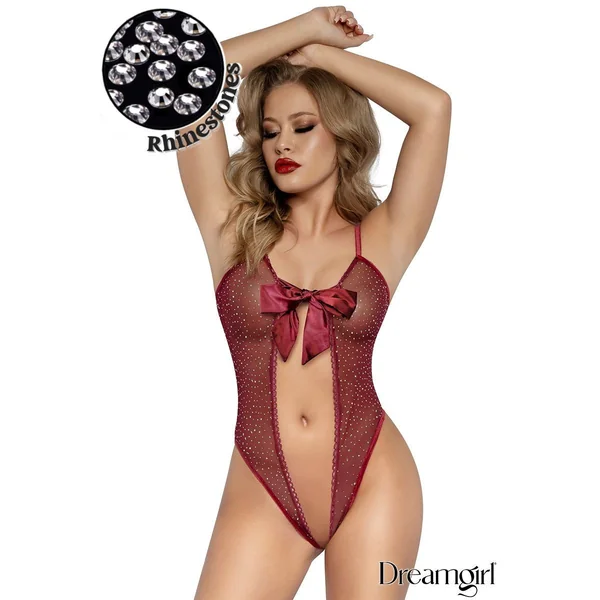 Rhinestone Bow Teddy by Dreamgirl