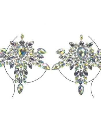 Rhinestone Nipple Covers Leaf Design 002