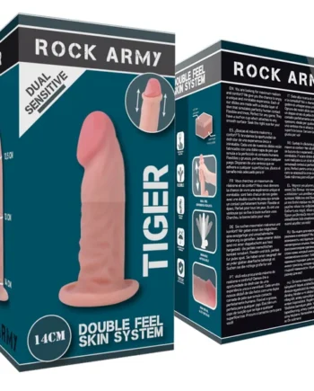 Rockarmy dual density tiger realistic dildo 14cm sex toys
